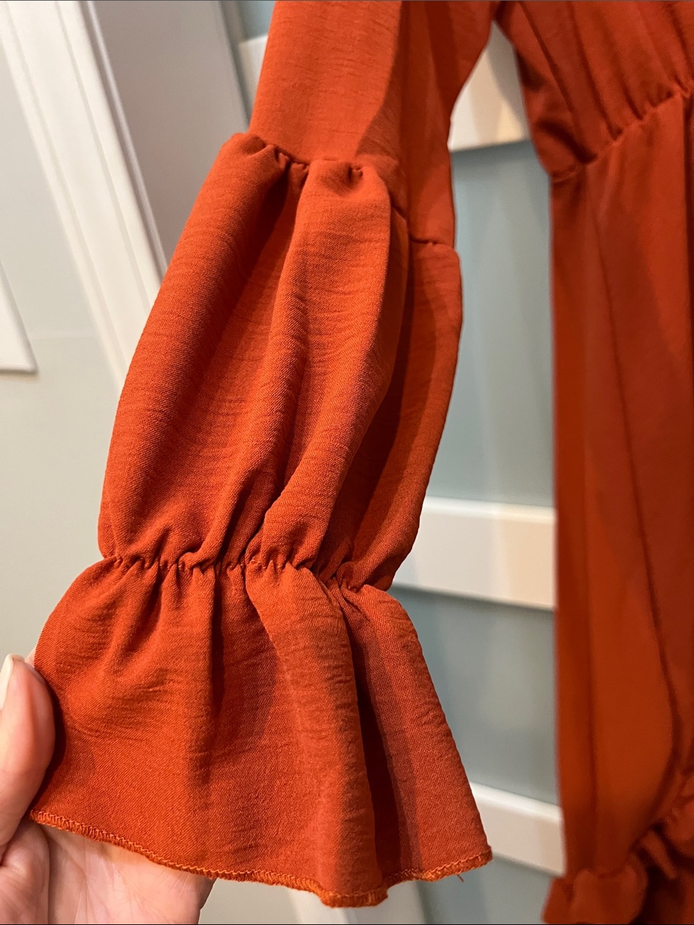 Source Unknown Rust Ruffle High-Low Dress - Picture 2 of 5